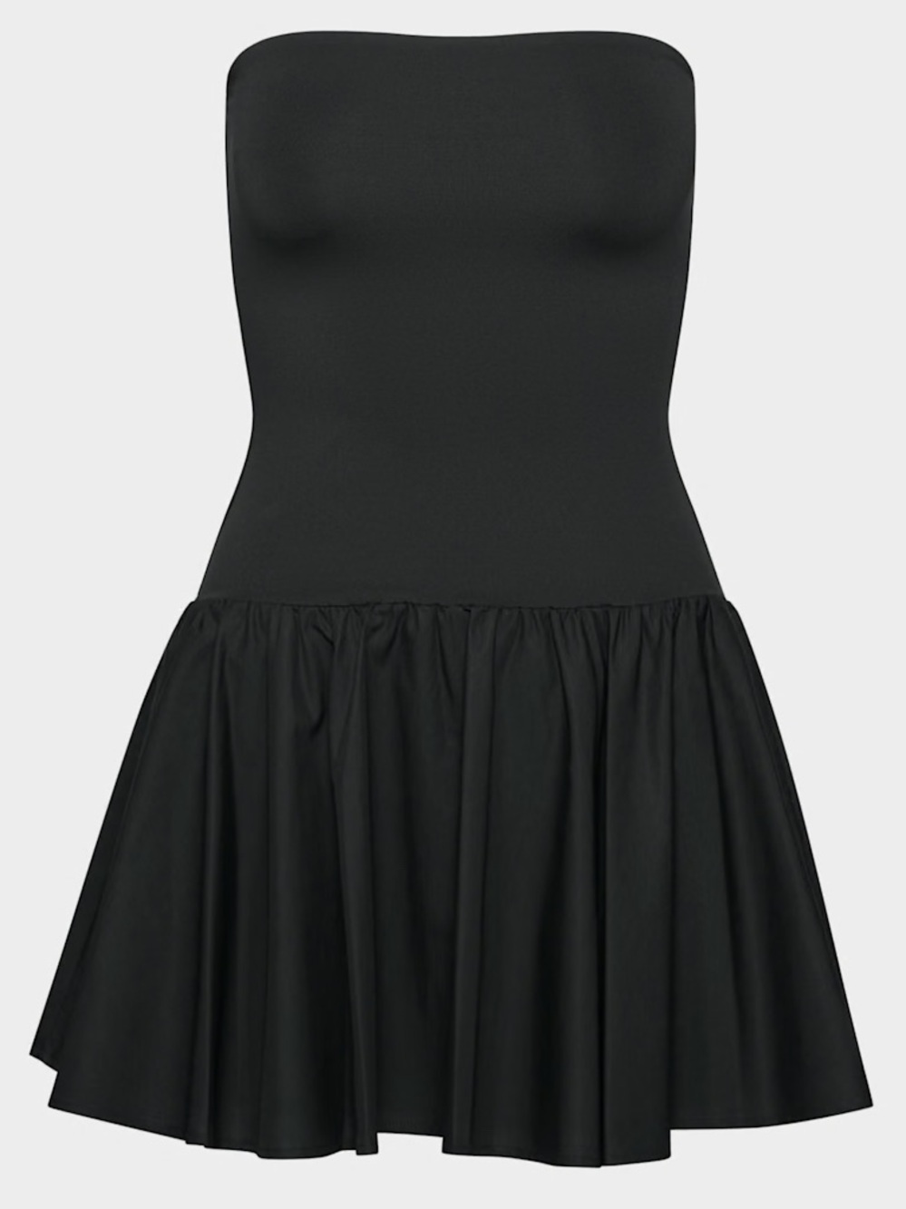 Babaton Strapless Black Fit-and-Flare Dress